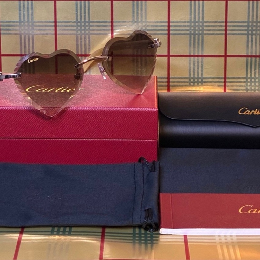 Cartier Buffalo Horn Rimless Sunglasses